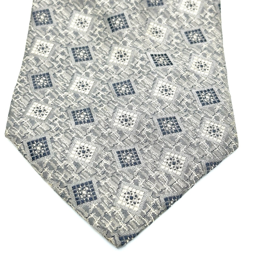 Stacy Adams 100% Silk Made USA Mens Necktie Silver Square 4 Width 58 Length